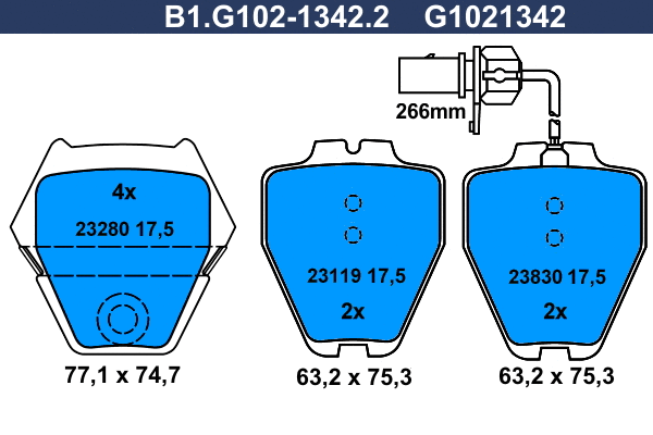 B1.G102-1342.2 GALFER Комплект тормозных колодок, дисковый тормоз (фото 1)