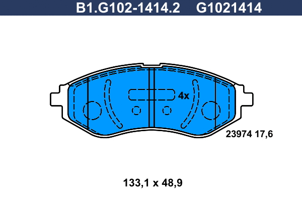 B1.G102-1414.2 GALFER Комплект тормозных колодок, дисковый тормоз (фото 1)