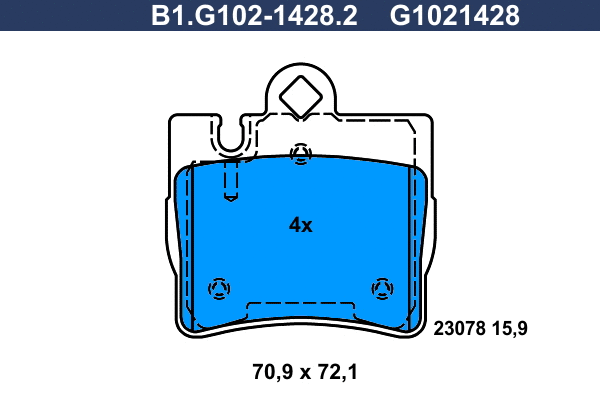 B1.G102-1428.2 GALFER Комплект тормозных колодок, дисковый тормоз (фото 1)