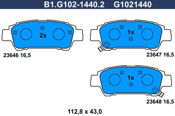 B1.G102-1440.2 GALFER Комплект тормозных колодок, дисковый тормоз (фото 1)