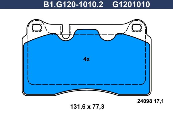 B1.G120-1010.2 GALFER Комплект тормозных колодок, дисковый тормоз (фото 1)