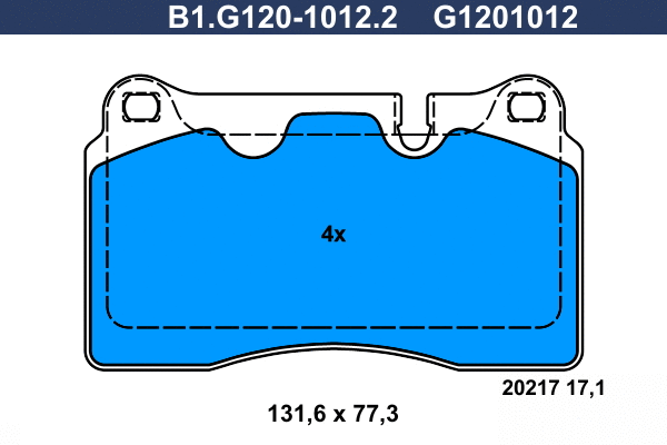 B1.G120-1012.2 GALFER Комплект тормозных колодок, дисковый тормоз (фото 1)