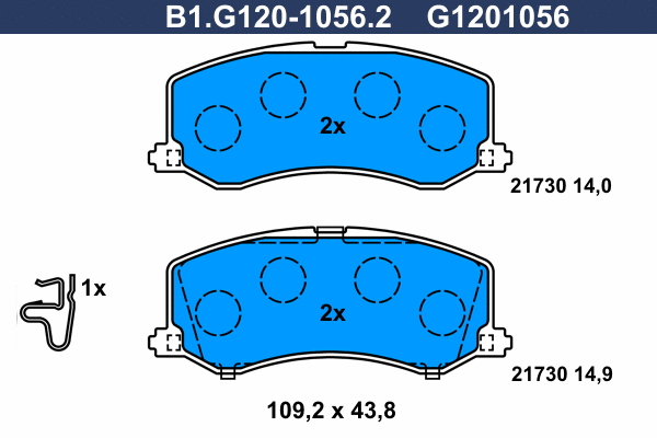 B1.G120-1056.2 GALFER Комплект тормозных колодок, дисковый тормоз (фото 1)