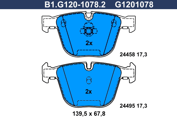 B1.G120-1078.2 GALFER Комплект тормозных колодок, дисковый тормоз (фото 1)