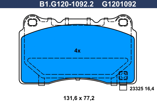 B1.G120-1092.2 GALFER Комплект тормозных колодок, дисковый тормоз (фото 1)