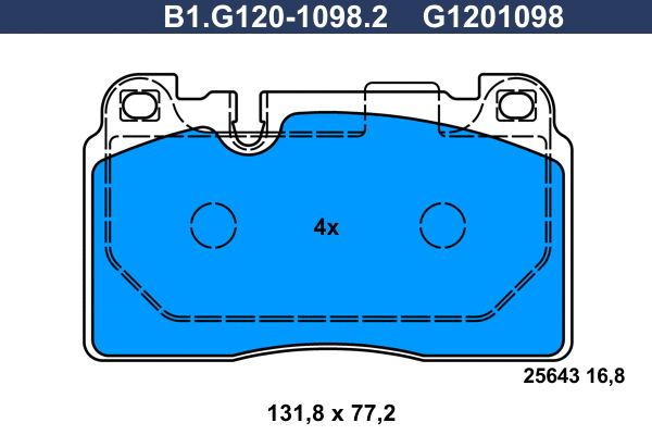 B1.G120-1098.2 GALFER Комплект тормозных колодок, дисковый тормоз (фото 1)