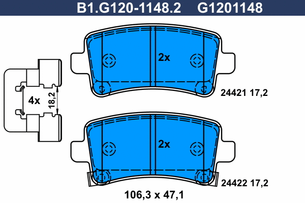 B1.G120-1148.2 GALFER Комплект тормозных колодок, дисковый тормоз (фото 1)