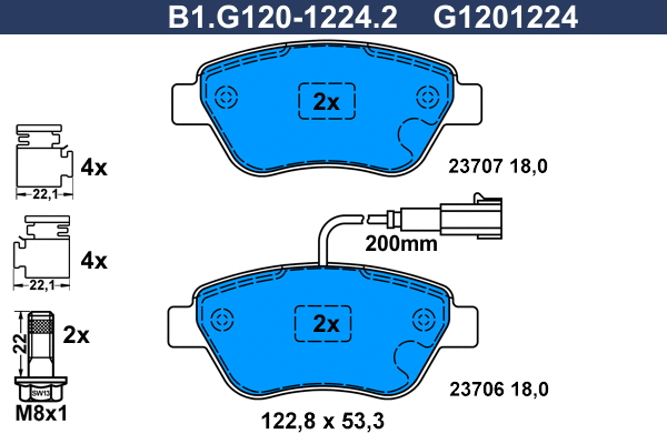 B1.G120-1224.2 GALFER Комплект тормозных колодок, дисковый тормоз (фото 1)