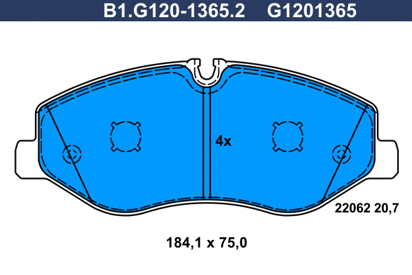 B1.G120-1365.2 GALFER Комплект тормозных колодок, дисковый тормоз (фото 1)