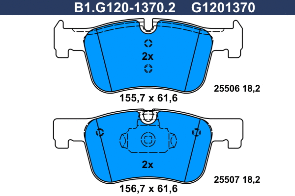 B1.G120-1370.2 GALFER Комплект тормозных колодок, дисковый тормоз (фото 1)
