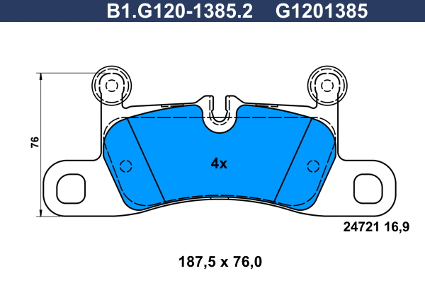 B1.G120-1385.2 GALFER Комплект тормозных колодок, дисковый тормоз (фото 1)