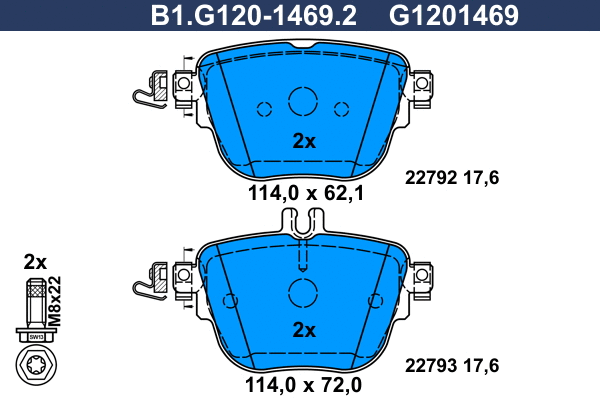B1.G120-1469.2 GALFER Комплект тормозных колодок, дисковый тормоз (фото 1)