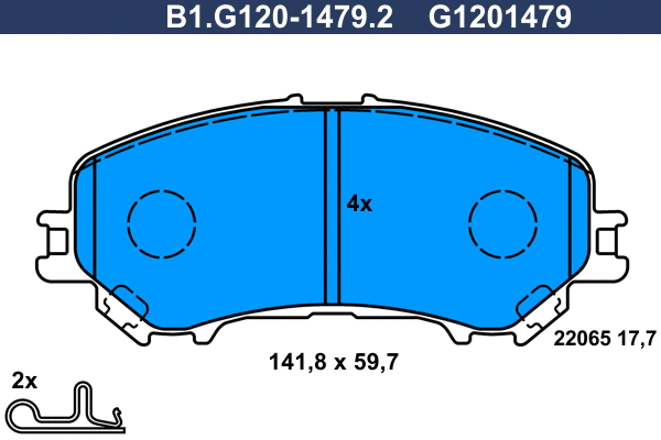 B1.G120-1479.2 GALFER Комплект тормозных колодок, дисковый тормоз (фото 1)