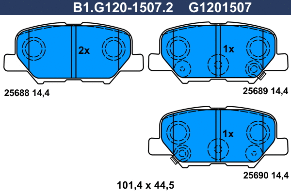 B1.G120-1507.2 GALFER Комплект тормозных колодок, дисковый тормоз (фото 1)
