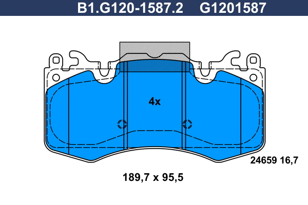 B1.G120-1587.2 GALFER Комплект тормозных колодок, дисковый тормоз (фото 1)