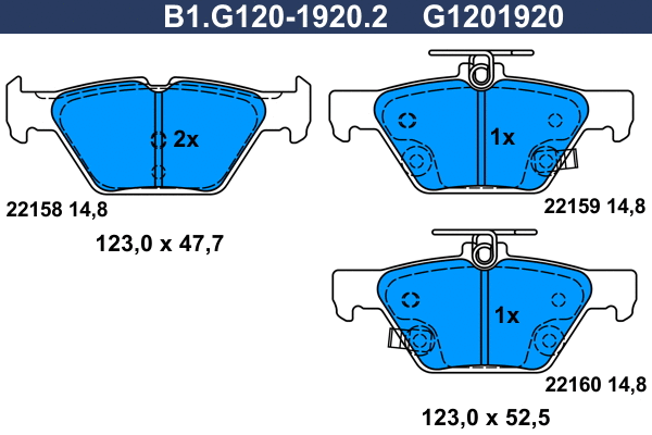B1.G120-1920.2 GALFER Комплект тормозных колодок, дисковый тормоз (фото 1)