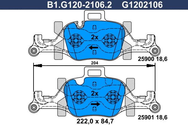 B1.G120-2106.2 GALFER Комплект тормозных колодок, дисковый тормоз (фото 1)