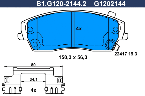 B1.G120-2144.2 GALFER Комплект тормозных колодок, дисковый тормоз (фото 1)