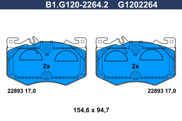 B1.G120-2264.2 GALFER Комплект тормозных колодок, дисковый тормоз (фото 1)