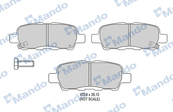 MBF015002 MANDO Комплект тормозных колодок, дисковый тормоз (фото 1)