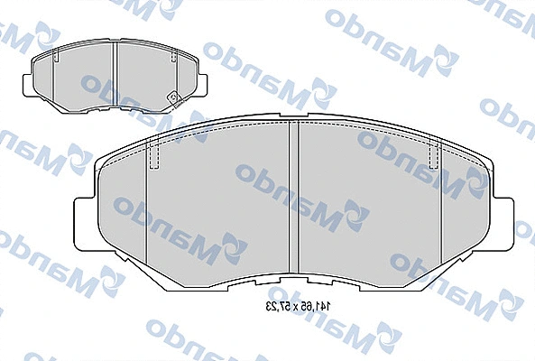 MBF015004 MANDO Комплект тормозных колодок, дисковый тормоз (фото 1)