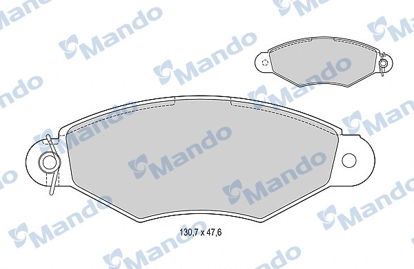 MBF015005 MANDO Комплект тормозных колодок, дисковый тормоз (фото 1)