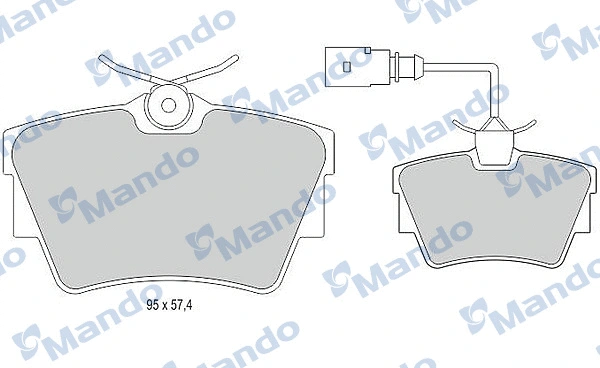 MBF015023 MANDO Комплект тормозных колодок, дисковый тормоз (фото 1)