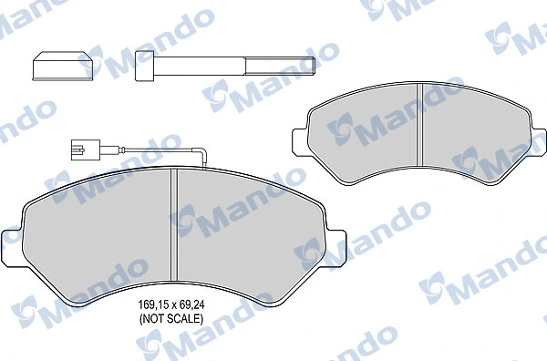 MBF015039 MANDO Комплект тормозных колодок, дисковый тормоз (фото 1)
