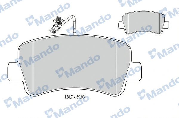 MBF015044 MANDO Комплект тормозных колодок, дисковый тормоз (фото 1)