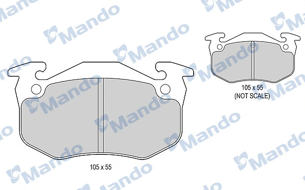 MBF015079 MANDO Комплект тормозных колодок, дисковый тормоз (фото 1)