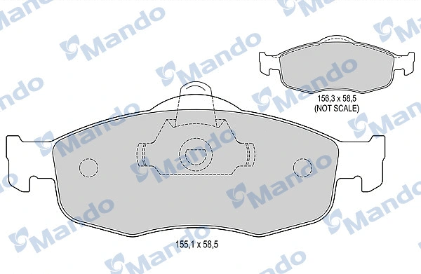 MBF015098 MANDO Комплект тормозных колодок, дисковый тормоз (фото 1)