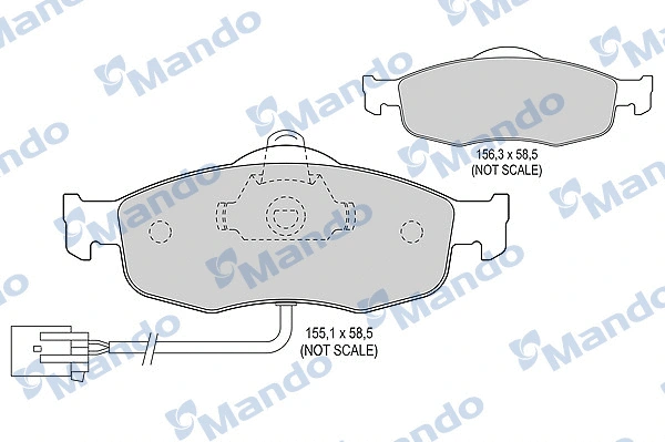 MBF015099 MANDO Комплект тормозных колодок, дисковый тормоз (фото 1)