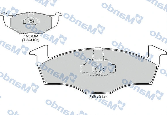 MBF015112 MANDO Комплект тормозных колодок, дисковый тормоз (фото 1)