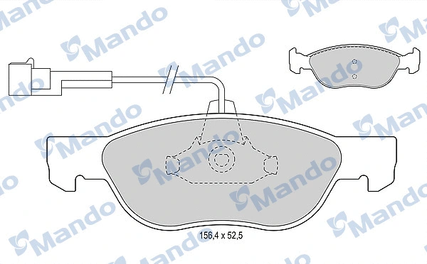 MBF015115 MANDO Комплект тормозных колодок, дисковый тормоз (фото 1)