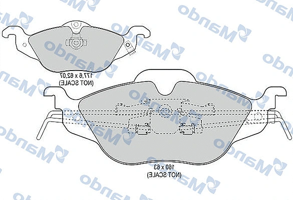 MBF015134 MANDO Комплект тормозных колодок, дисковый тормоз (фото 1)