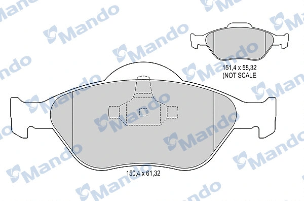 MBF015145 MANDO Комплект тормозных колодок, дисковый тормоз (фото 1)