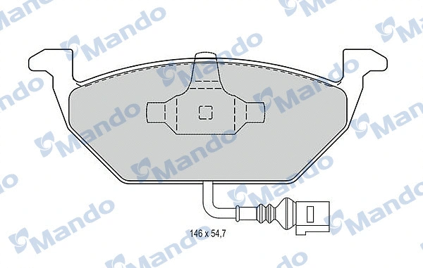 MBF015147 MANDO Комплект тормозных колодок, дисковый тормоз (фото 1)