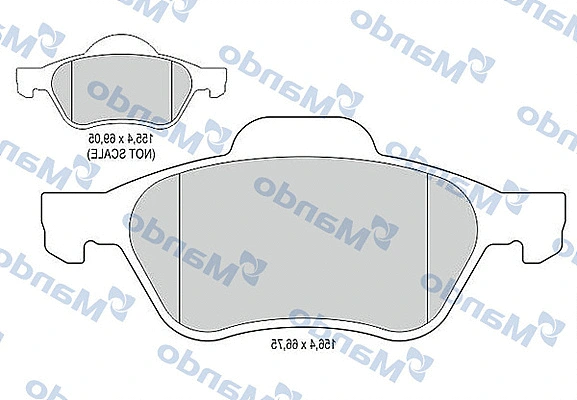 MBF015160 MANDO Комплект тормозных колодок, дисковый тормоз (фото 1)