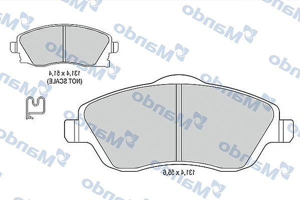 MBF015178 MANDO Комплект тормозных колодок, дисковый тормоз (фото 1)
