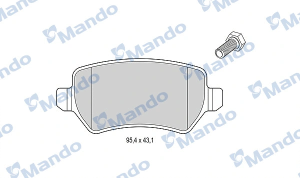 MBF015200 MANDO Комплект тормозных колодок, дисковый тормоз (фото 1)