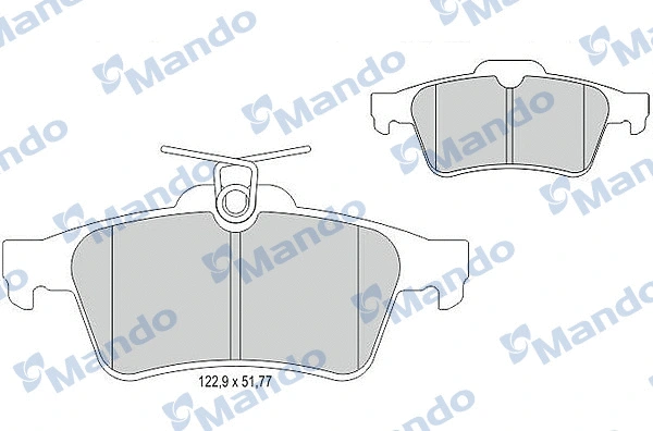 MBF015203 MANDO Комплект тормозных колодок, дисковый тормоз (фото 1)