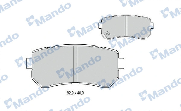 MBF015219 MANDO Комплект тормозных колодок, дисковый тормоз (фото 1)