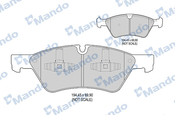 MBF015224 MANDO Комплект тормозных колодок, дисковый тормоз (фото 1)