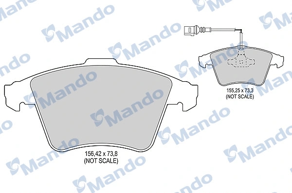 MBF015228 MANDO Комплект тормозных колодок, дисковый тормоз (фото 1)