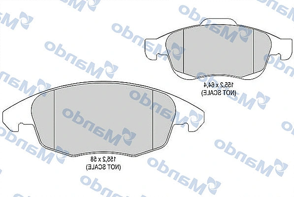 MBF015238 MANDO Комплект тормозных колодок, дисковый тормоз (фото 1)