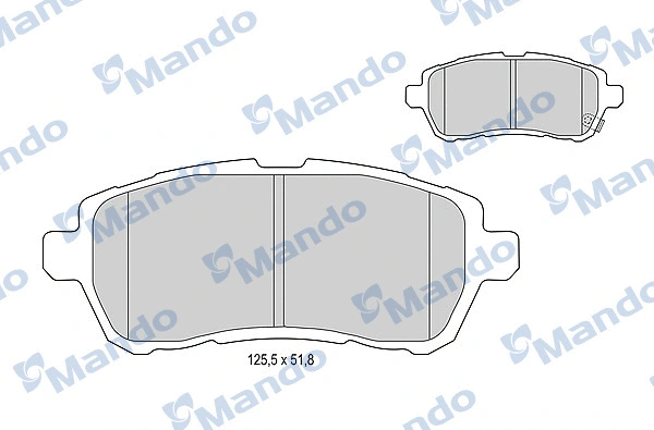 MBF015245 MANDO Комплект тормозных колодок, дисковый тормоз (фото 1)