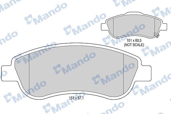 MBF015249 MANDO Комплект тормозных колодок, дисковый тормоз (фото 1)