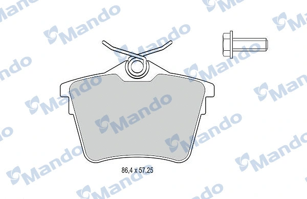 MBF015251 MANDO Комплект тормозных колодок, дисковый тормоз (фото 1)