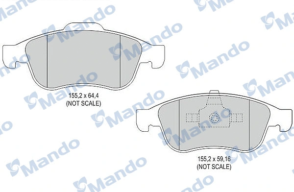 MBF015255 MANDO Комплект тормозных колодок, дисковый тормоз (фото 1)
