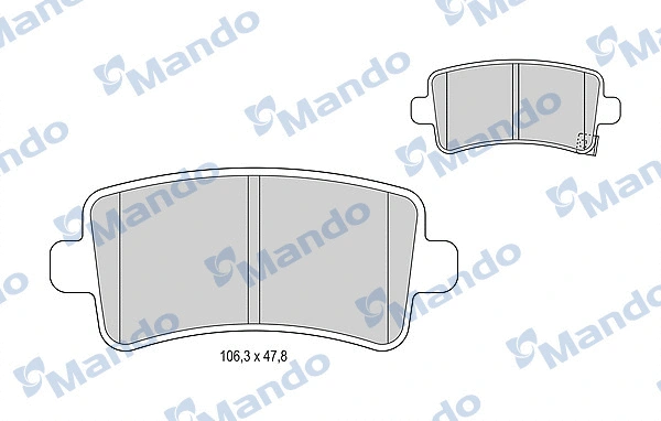 MBF015258 MANDO Комплект тормозных колодок, дисковый тормоз (фото 1)